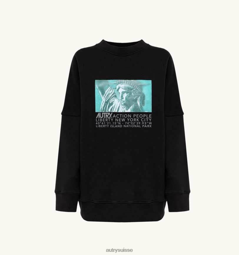 sweat logo photo liberty noir 28NX00301 suisse femmes Autry