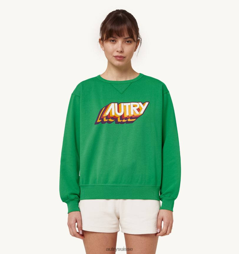 sweat ras du cou logo aerobic vert 28NX00293 suisse femmes Autry