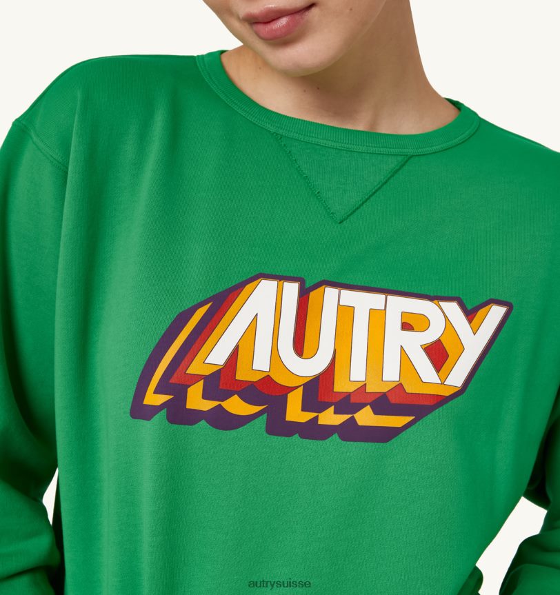 sweat ras du cou logo aerobic vert 28NX00293 suisse femmes Autry