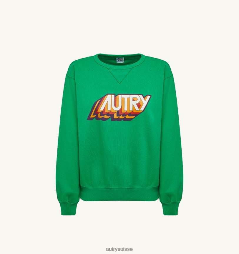 sweat ras du cou logo aerobic vert 28NX00293 suisse femmes Autry