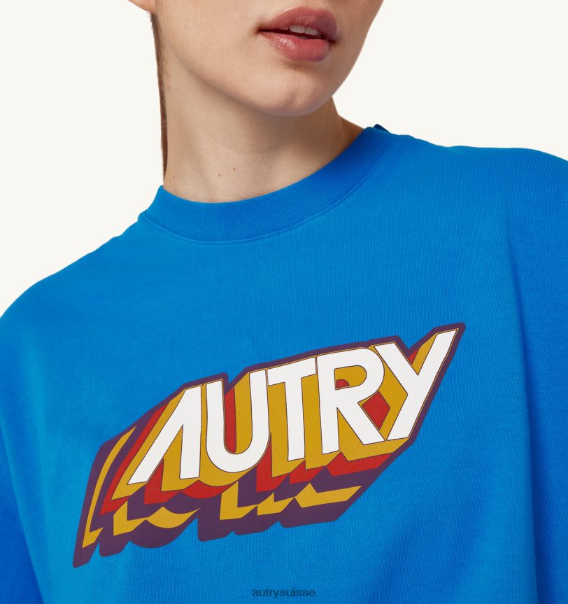 t-shirt aerobic logo bluette 28NX00292 suisse femmes Autry