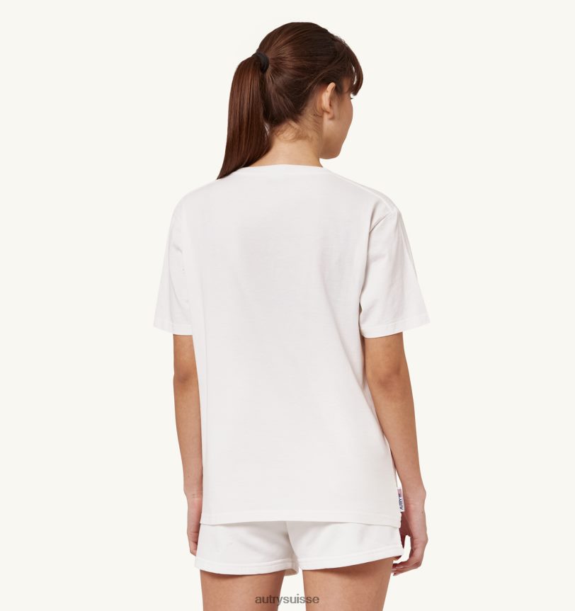 t-shirt col rond logo iconique blanc 28NX00283 suisse femmes Autry