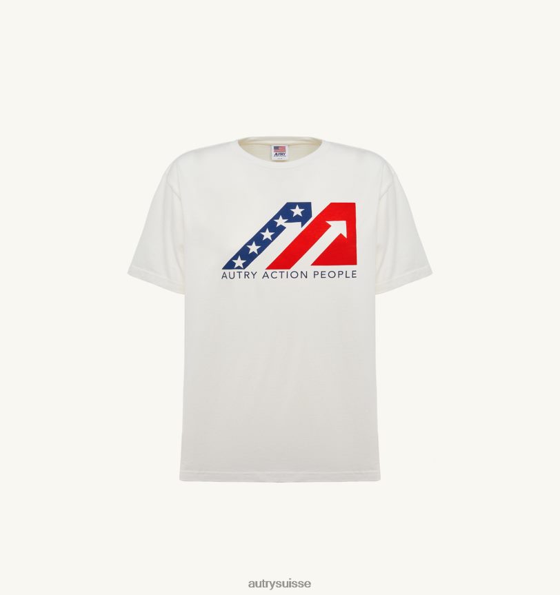 t-shirt col rond logo iconique blanc 28NX00283 suisse femmes Autry