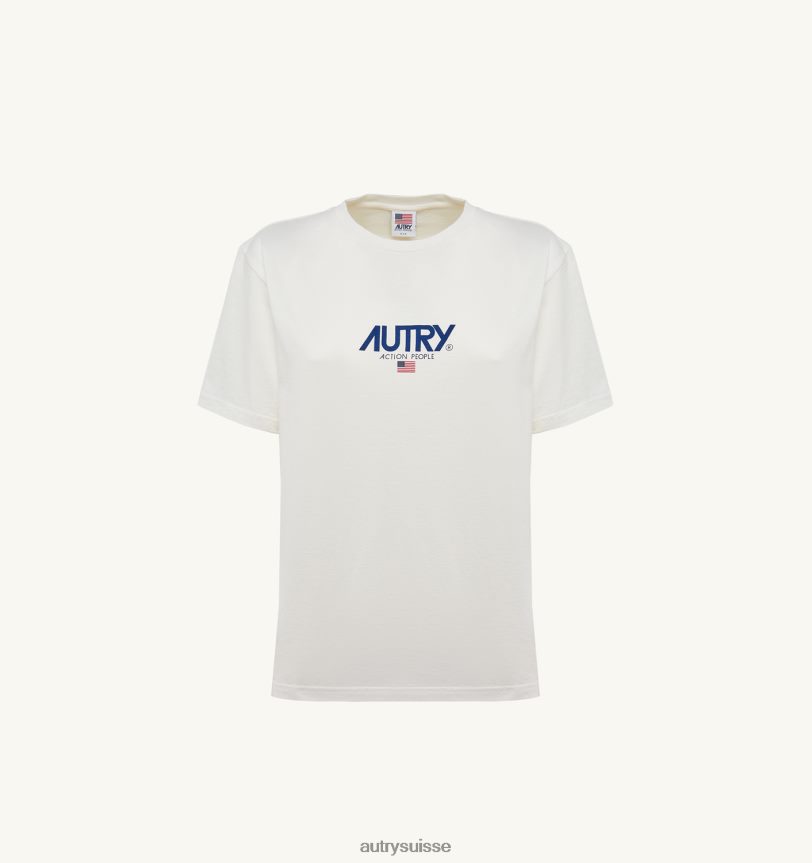 t-shirt col rond logo iconique blanc 28NX00289 suisse femmes Autry