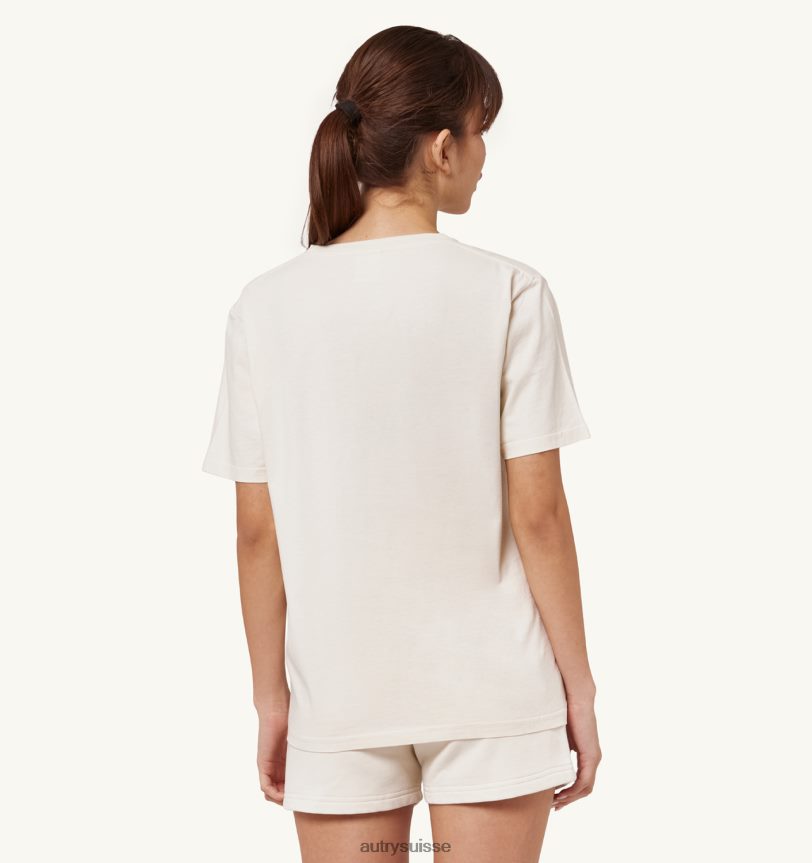 t-shirt tennis col rond blanc ivoire 28NX00291 suisse femmes Autry