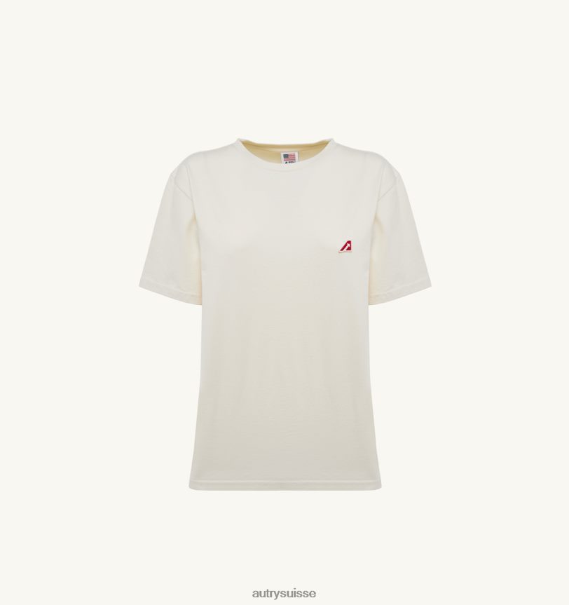 t-shirt tennis col rond blanc ivoire 28NX00291 suisse femmes Autry