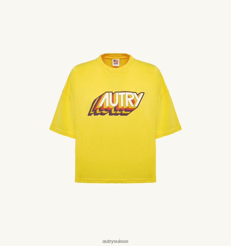 tee shirt aerobic logo jaune 28NX00287 suisse femmes Autry