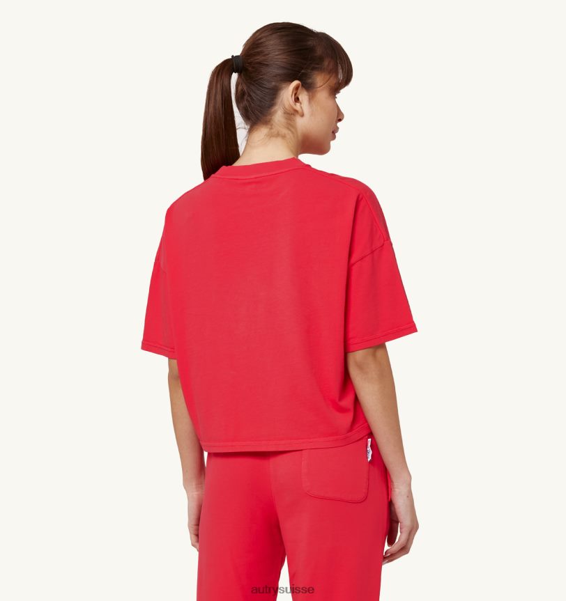 tee shirt aerobic logo rouge 28NX00282 suisse femmes Autry