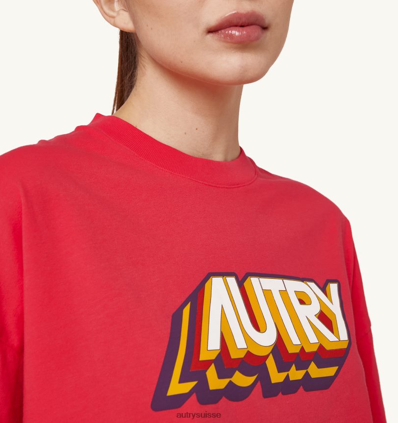 tee shirt aerobic logo rouge 28NX00282 suisse femmes Autry