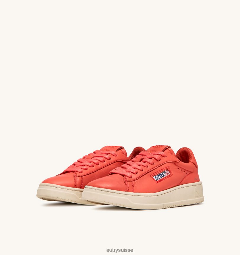 dallas baskets basses en cuir de chèvre corail 28NX0075 suisse Hommes Autry