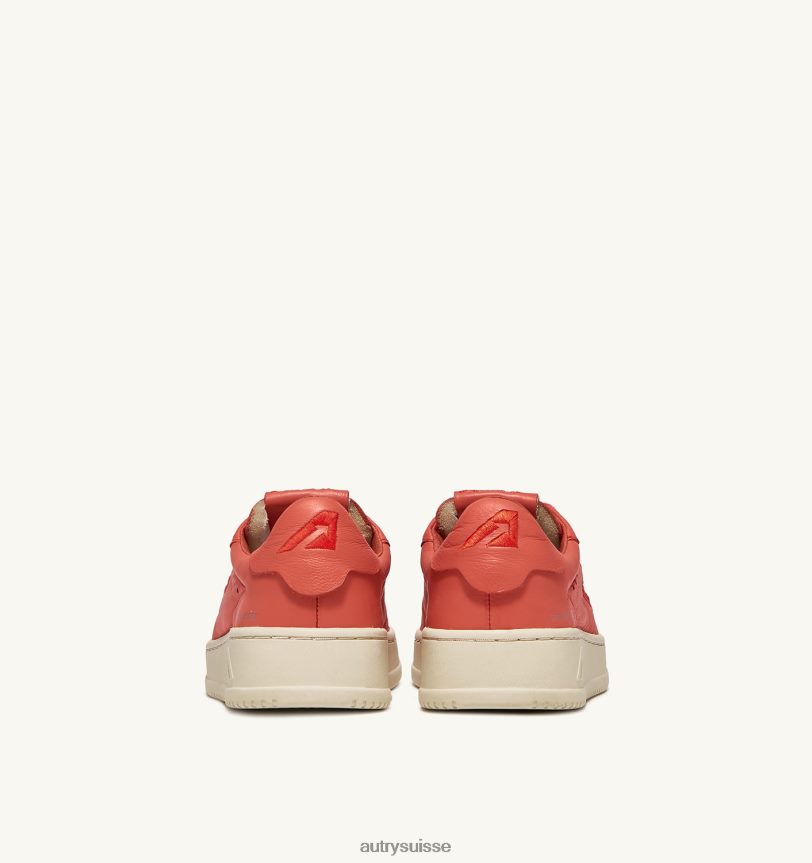 dallas baskets basses en cuir de chèvre corail 28NX0075 suisse Hommes Autry