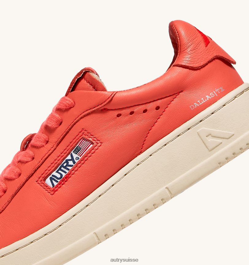 dallas baskets basses en cuir de chèvre corail 28NX0075 suisse Hommes Autry