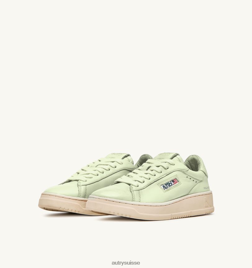 dallas baskets basses en cuir de chèvre souple vert 28NX0074 suisse Hommes Autry
