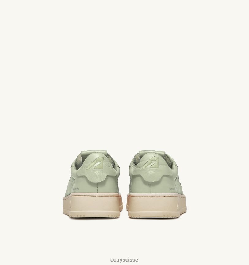 dallas baskets basses en cuir de chèvre souple vert 28NX0074 suisse Hommes Autry