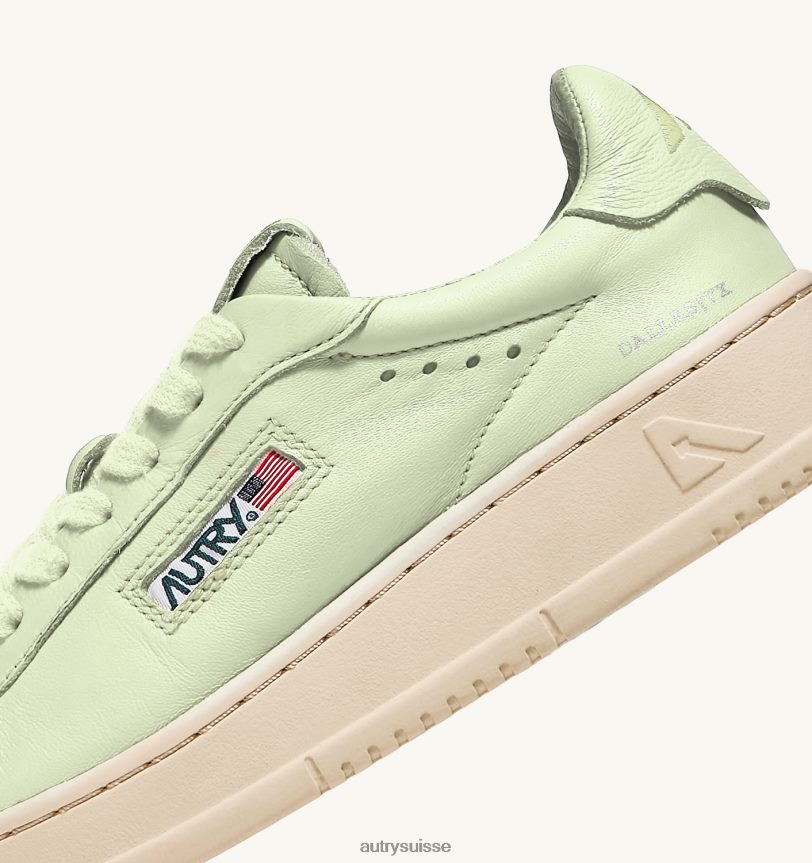 dallas baskets basses en cuir de chèvre souple vert 28NX0074 suisse Hommes Autry
