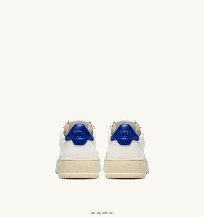 baskets basses medalist en cuir blanc et bleu prince 28NX004 suisse Hommes Autry