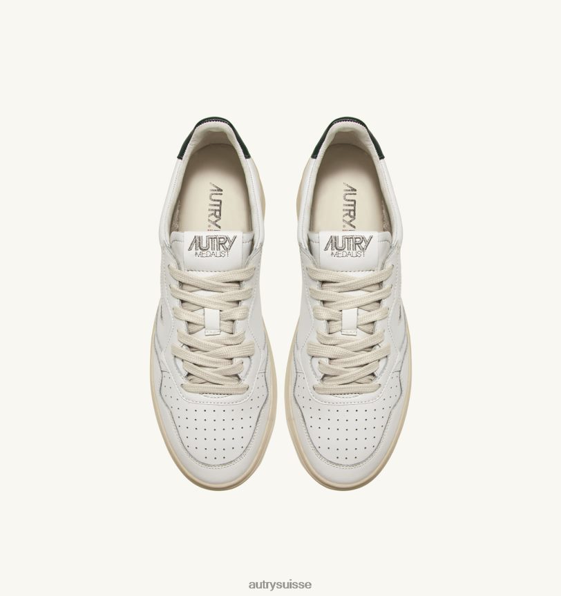baskets basses medalist en cuir blanc et montagne 28NX0011 suisse Hommes Autry