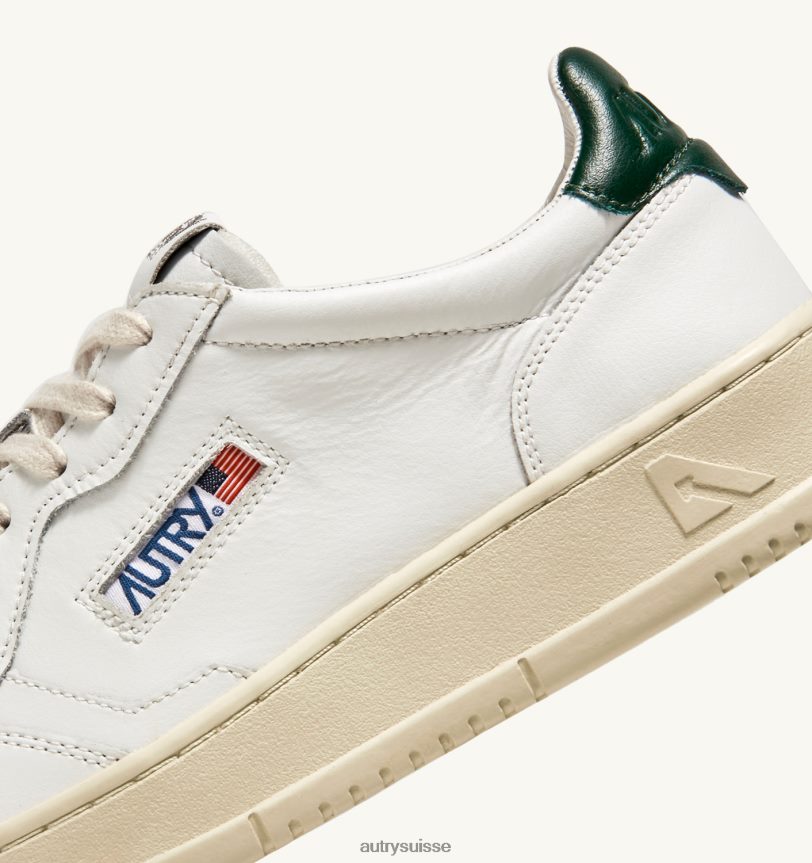 baskets basses medalist en cuir blanc et montagne 28NX0011 suisse Hommes Autry
