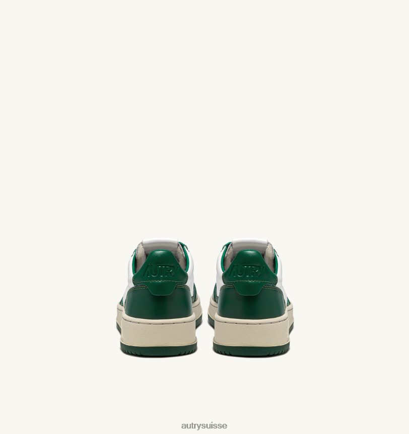 baskets basses medalist en cuir blanc vert 28NX0018 suisse Hommes Autry