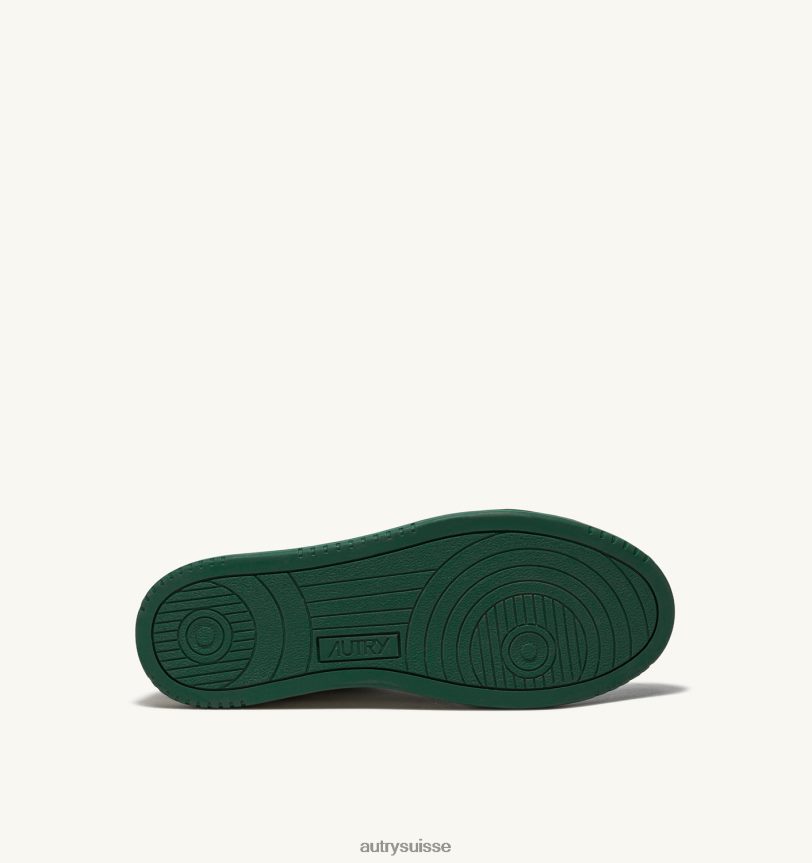baskets basses medalist en cuir blanc vert 28NX0018 suisse Hommes Autry