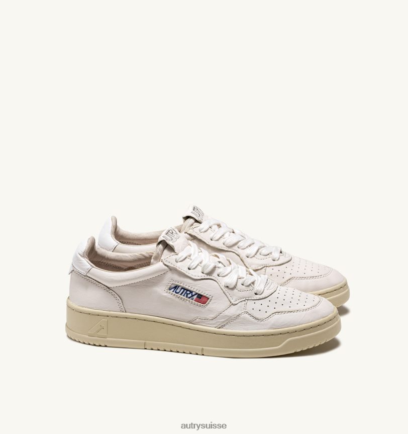 baskets basses medalist en cuir de chèvre souple blanc 28NX0039 suisse Hommes Autry