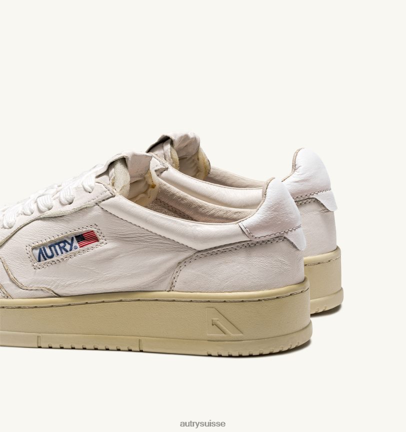 baskets basses medalist en cuir de chèvre souple blanc 28NX0039 suisse Hommes Autry