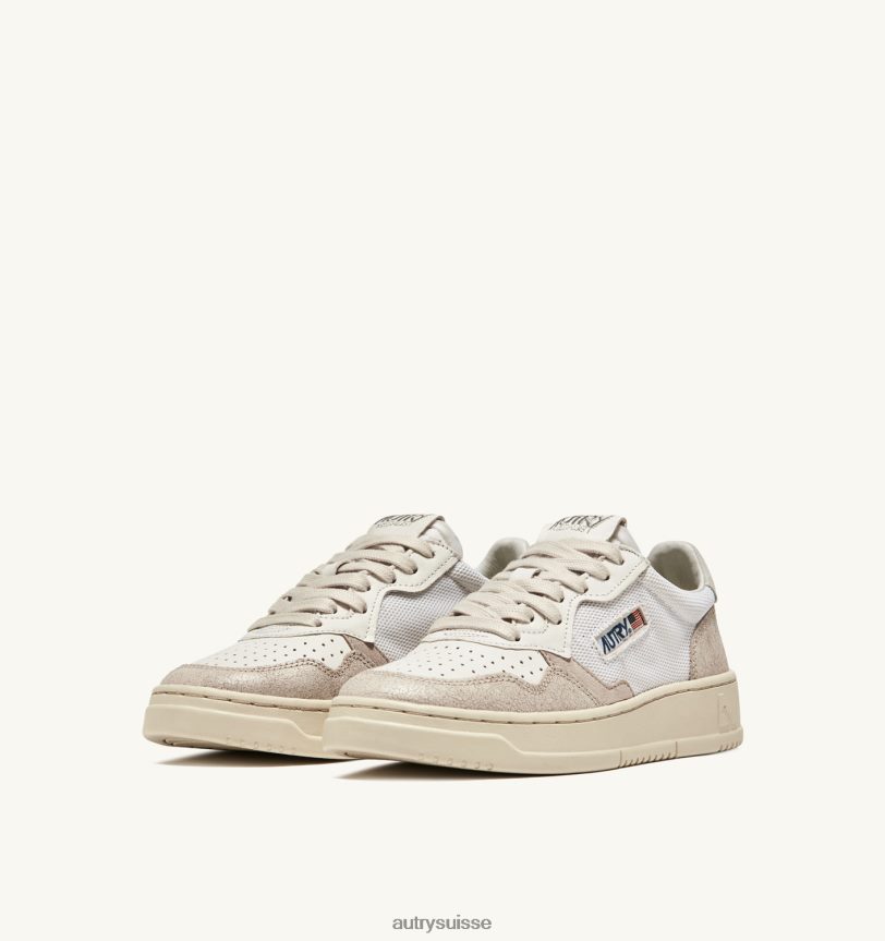 baskets basses medalist en cuir de chèvre souple effet dragon et cuir nubuck effet craquelé 28NX0050 suisse Hommes Autry