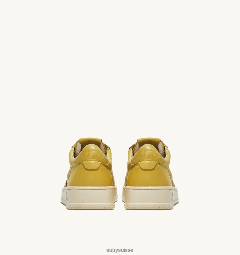 baskets basses medalist en cuir de chèvre souple iris jaune 28NX0041 suisse Hommes Autry