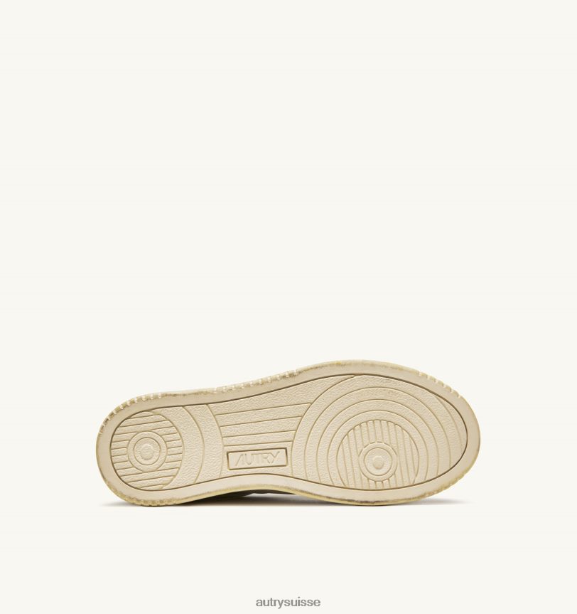 baskets basses medalist en cuir et toile blanc et bleu ciel 28NX0059 suisse Hommes Autry