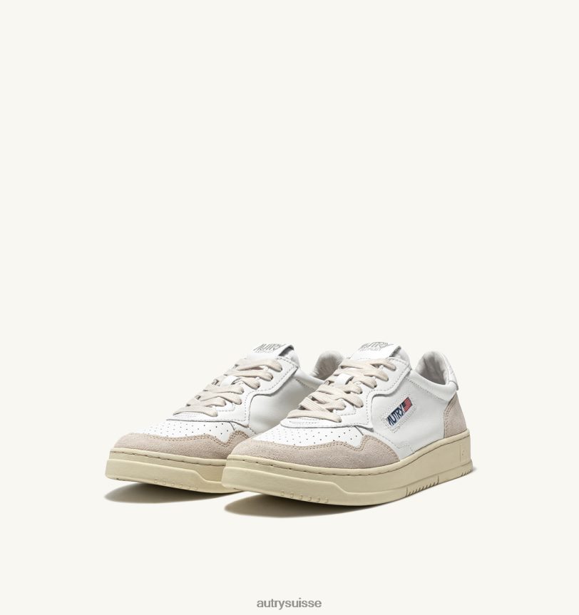 baskets basses medalist en daim et cuir blanc 28NX0012 suisse Hommes Autry