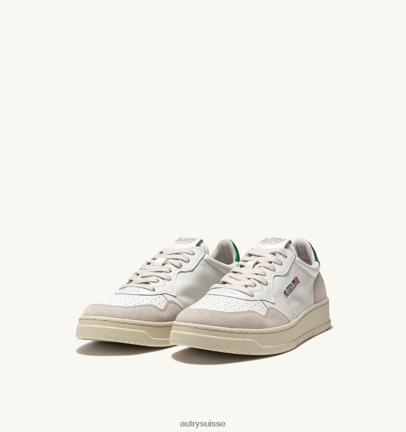 baskets basses medalist en daim et cuir blanc et amazone 28NX0013 suisse Hommes Autry