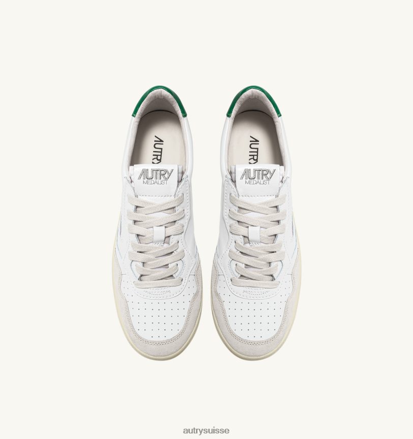 baskets basses medalist en daim et cuir blanc et amazone 28NX0013 suisse Hommes Autry