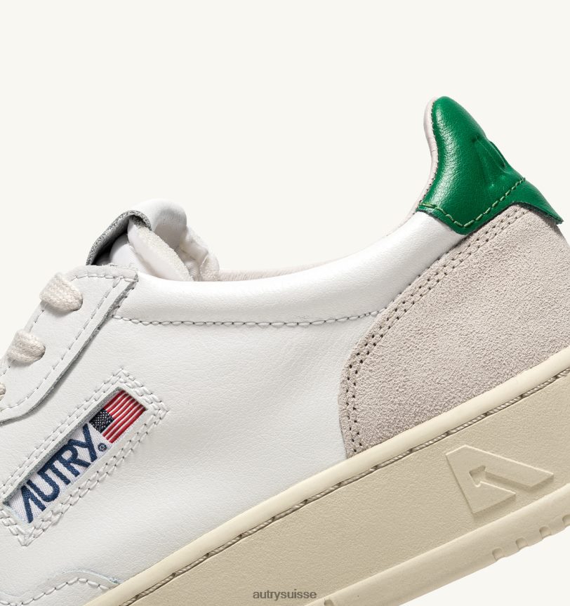 baskets basses medalist en daim et cuir blanc et amazone 28NX0013 suisse Hommes Autry