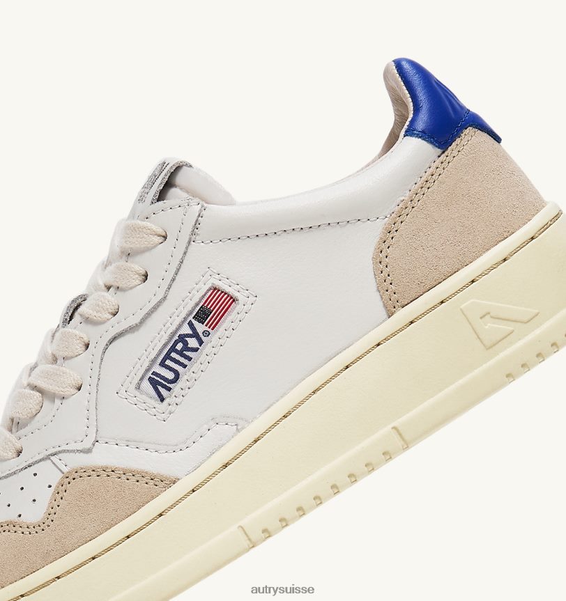 baskets basses medalist en daim et cuir blanc et bleu prince 28NX0016 suisse Hommes Autry