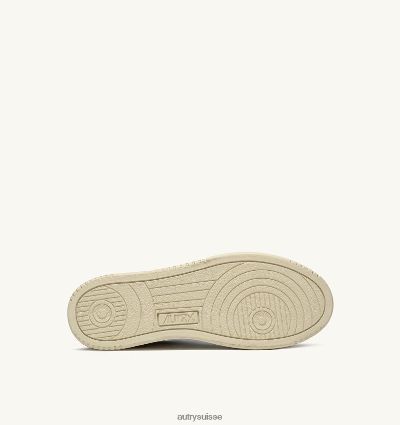 baskets basses medalist en daim et cuir blanc et orange 28NX0015 suisse Hommes Autry