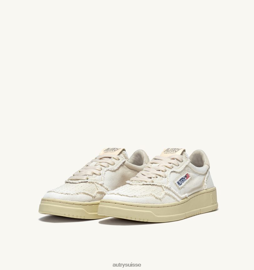 baskets basses medalist en denim blanc ivoire 28NX0054 suisse Hommes Autry