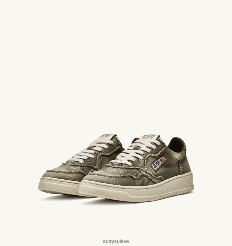baskets basses medalist en denim militaire 28NX0056 suisse Hommes Autry