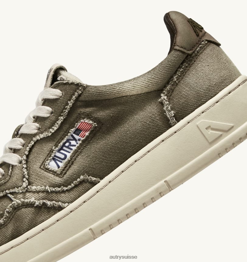 baskets basses medalist en denim militaire 28NX0056 suisse Hommes Autry