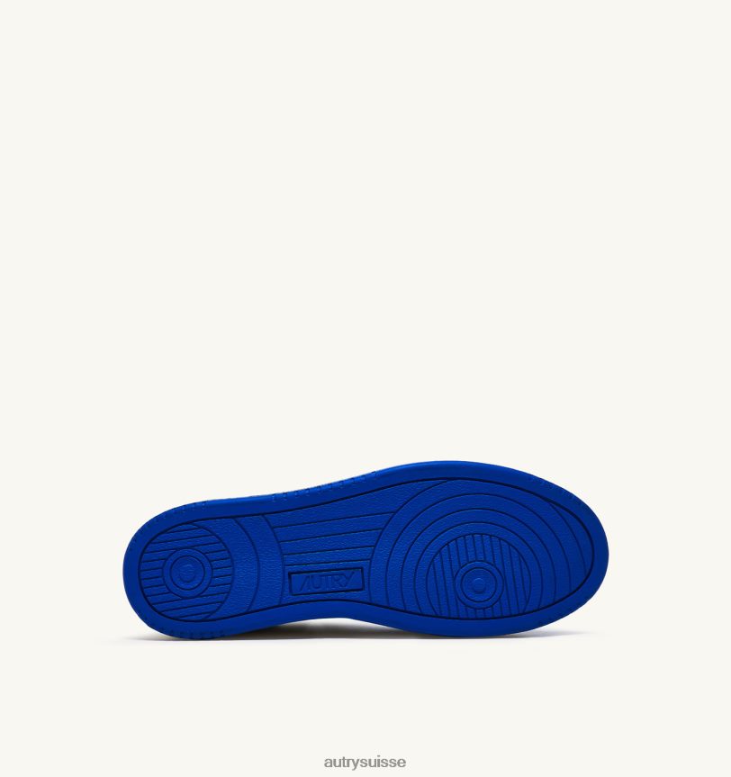 baskets bicolores medalist mid en cuir blanc et bleu prince 28NX0024 suisse Hommes Autry