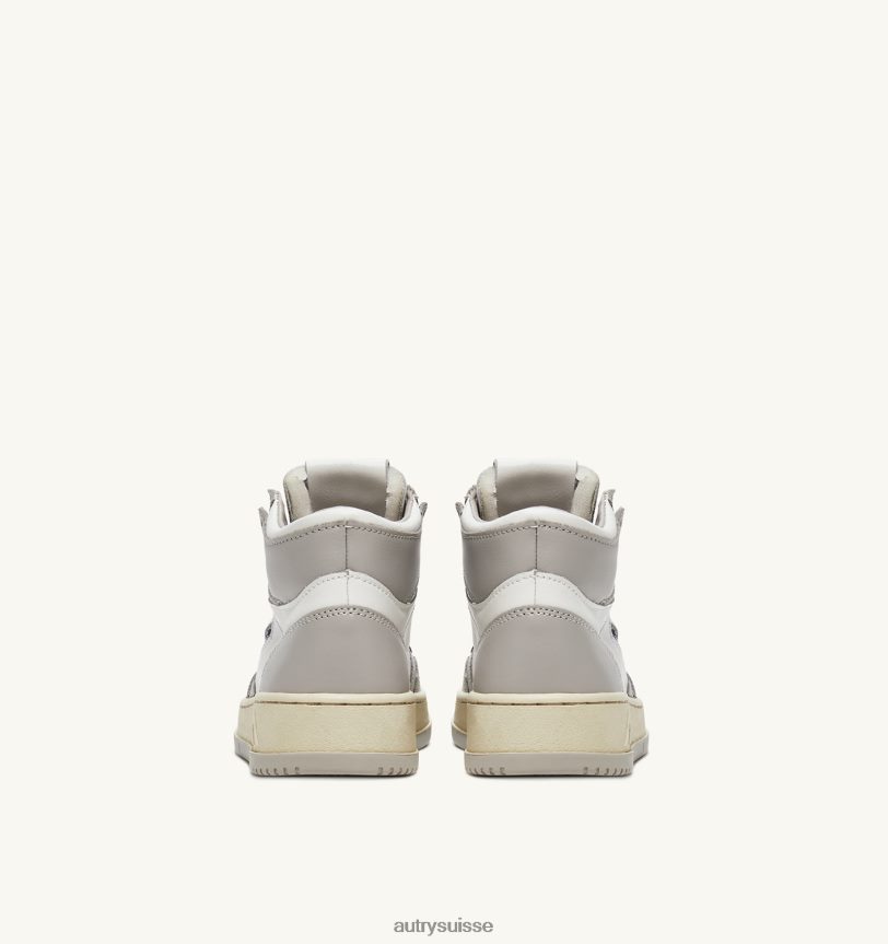 baskets bicolores medalist mid en cuir blanc et ton vapeur 28NX0027 suisse Hommes Autry