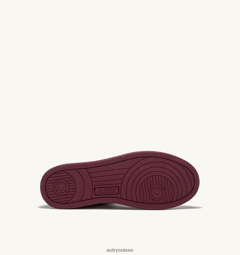 baskets medalist mid en cuir blanc bordeaux 28NX0025 suisse Hommes Autry