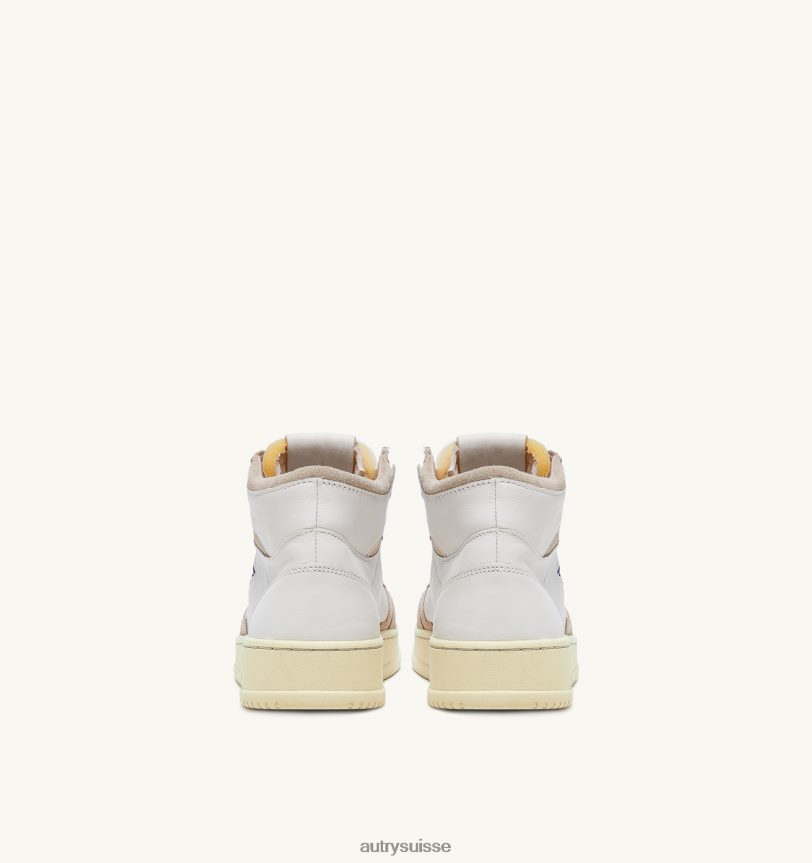 baskets medalist mid en cuir de chèvre et daim blancs 28NX0038 suisse Hommes Autry