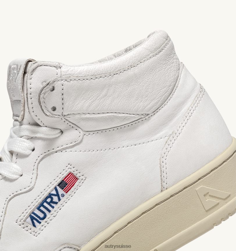 baskets medalist mid en cuir de chèvre souple blanc 28NX0022 suisse Hommes Autry
