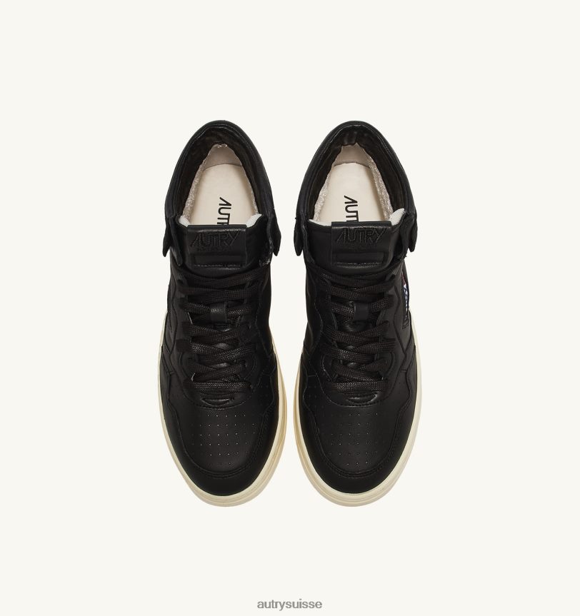 baskets medalist mid en cuir de chèvre souple noir 28NX0044 suisse Hommes Autry