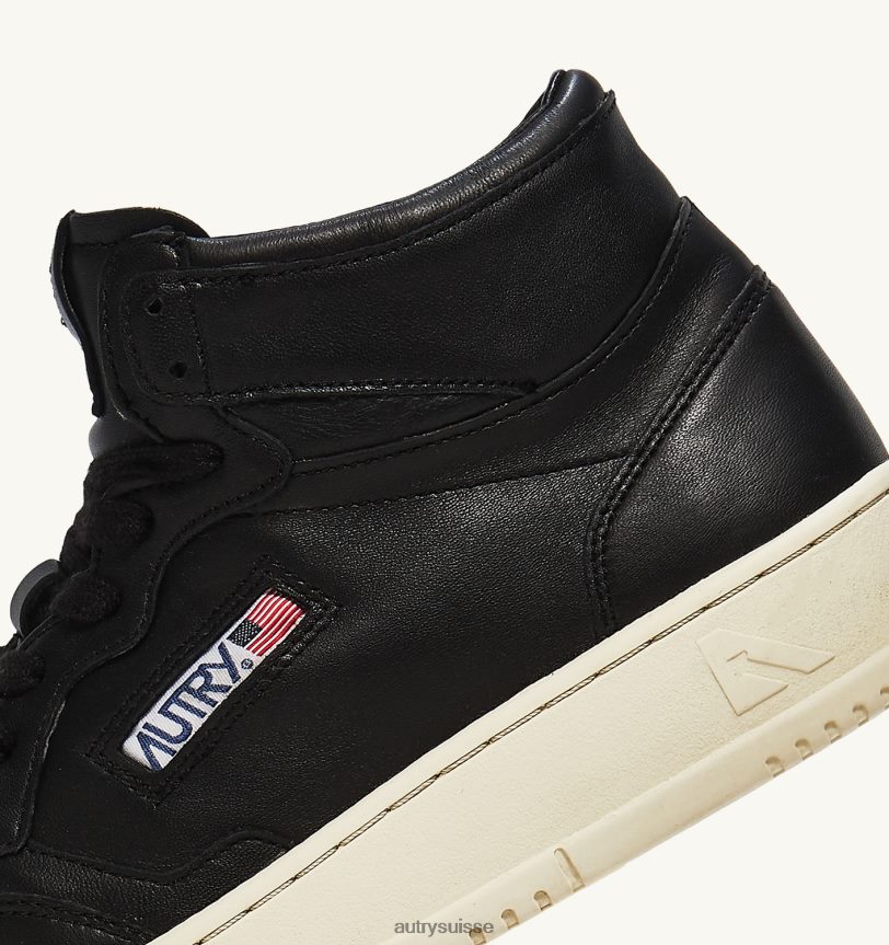 baskets medalist mid en cuir de chèvre souple noir 28NX0044 suisse Hommes Autry