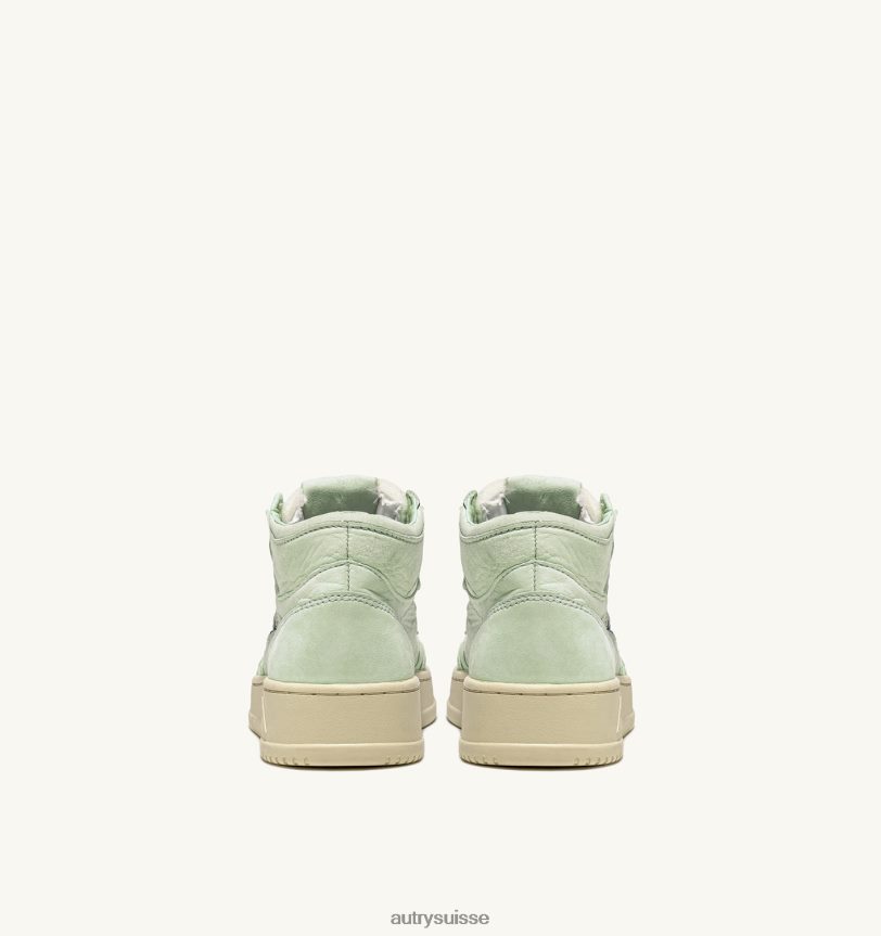 baskets medalist mid en cuir de chèvre souple vert cel 28NX0045 suisse Hommes Autry