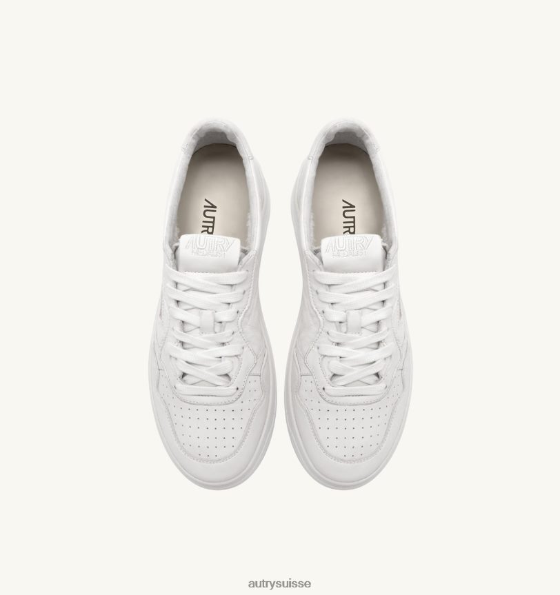 sneaker basse medalist en cuir de chèvre blanc optique 28NX001 suisse Hommes Autry