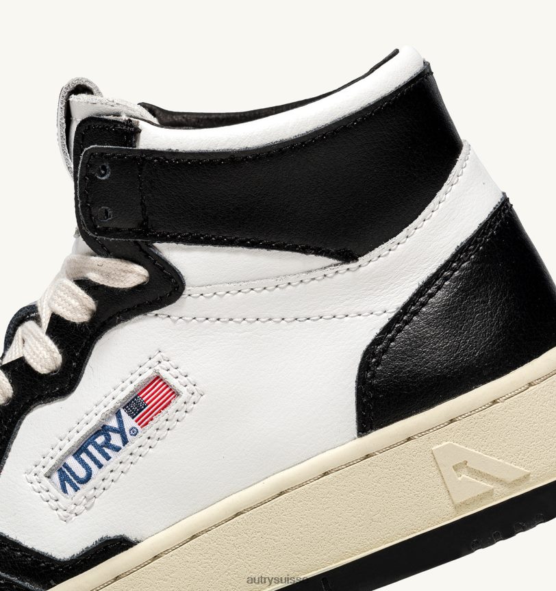 sneakers bicolores medalist mid en cuir blanc et noir 28NX0026 suisse Hommes Autry