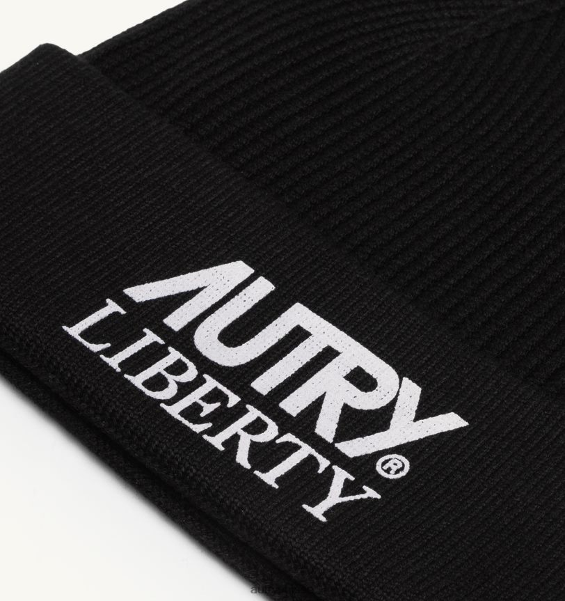bonnet imprimé logo liberty noir 28NX00143 suisse Hommes Autry