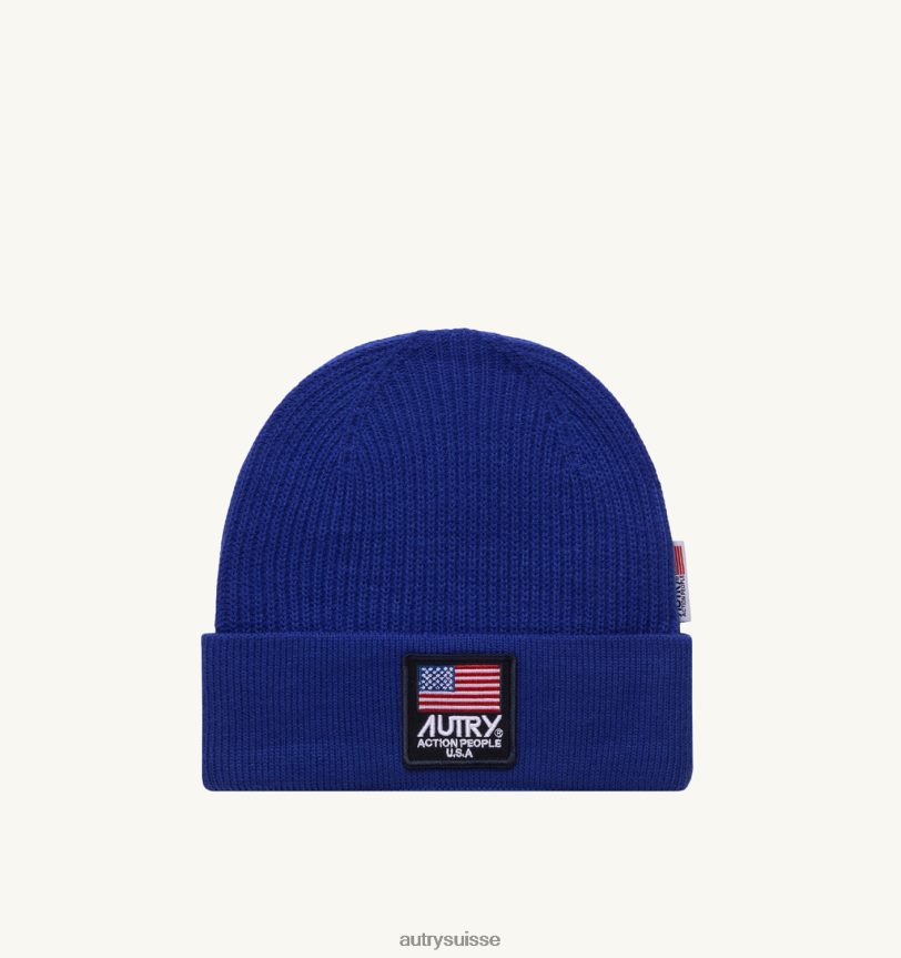 bonnet patch logo bleu 28NX00137 suisse Hommes Autry